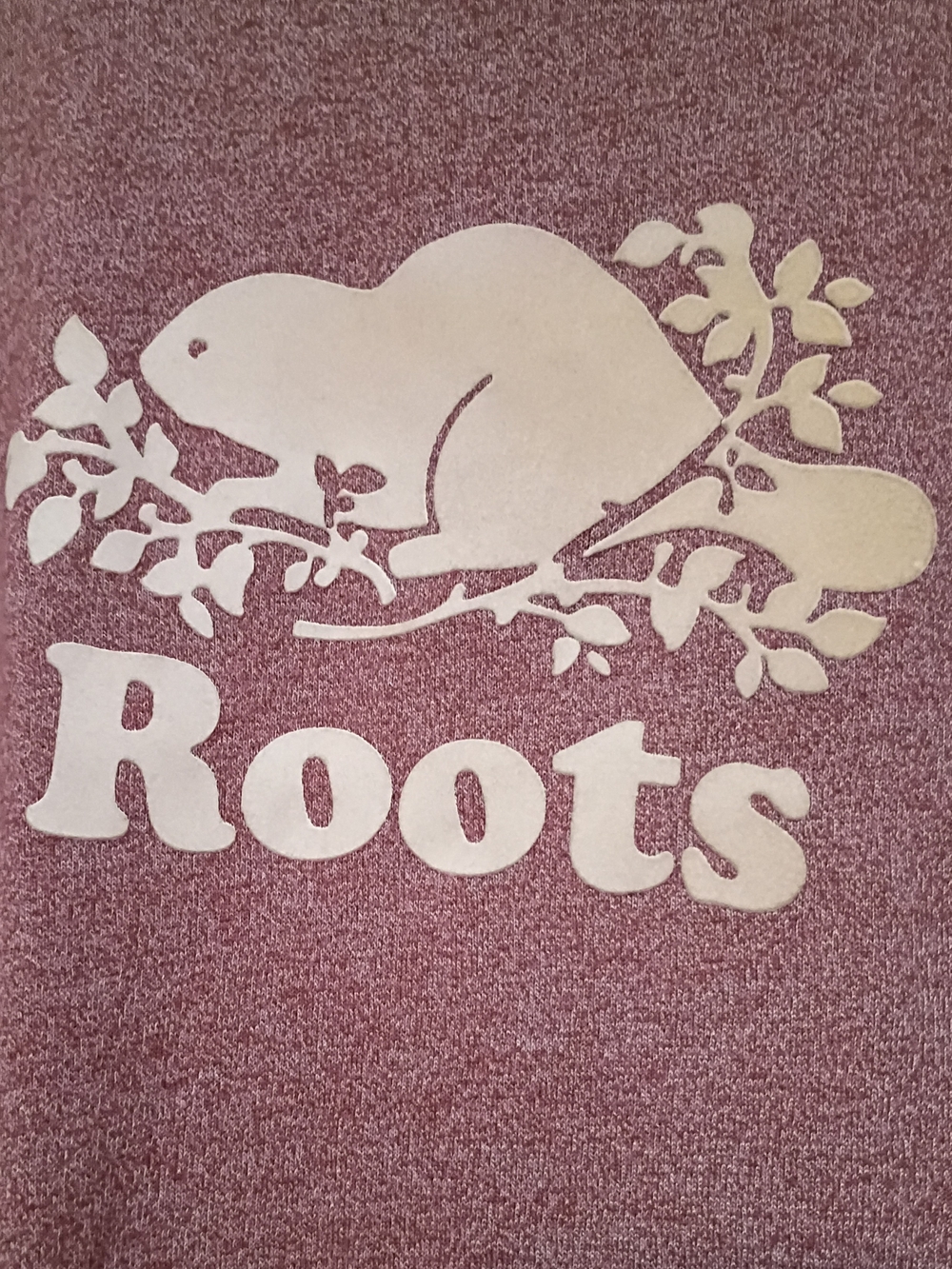 Roots Crewneck T-shirt in Mauve with Cream Logo